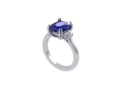 3-Stone-Ring 3D print model shop