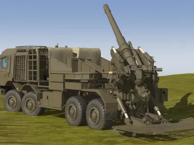 JGSDF type 19 155mm wheeled self propelled howitzer 3D model