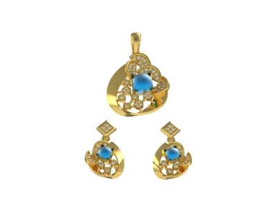 Diamond Pendant Set 46 3D print model