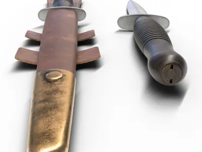 Fairbairn knife Low-poly 3D model