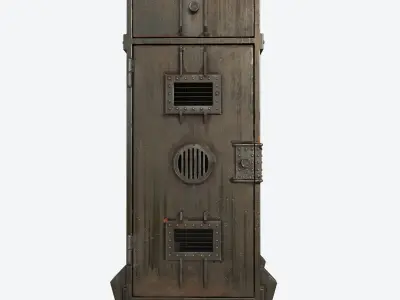 Vintaged industrial metall cupboard loft da1 Free low-poly 3D model