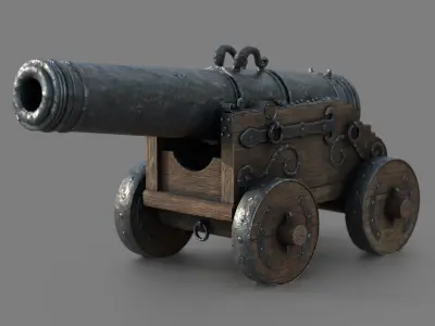 Medieval Cannon 3D model purchase