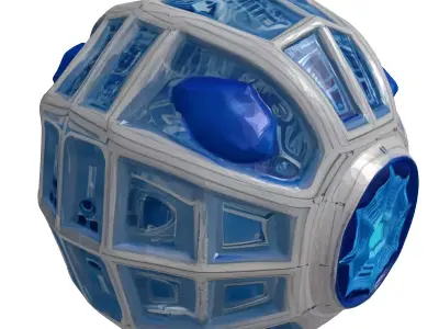 Glowing Blue Alien Artifact 3D model