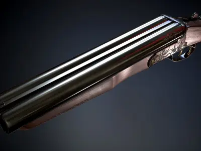 Sawed Off PBR Low-poly 3D model