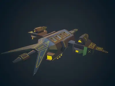 Sci-fi Military drone - 04 Low-poly 3D model