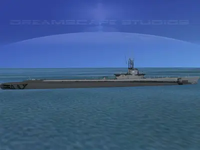 Balao Class Submarine SS303 USS Capitaine VHP 3D model