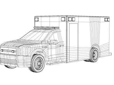 Ambulance Vehicle Low-poly 3D model