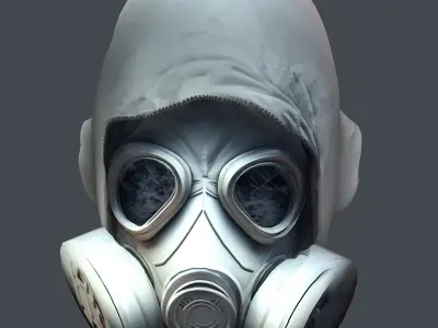 helmet Gas mask  3d model military combat Low-poly Low-poly 3D model