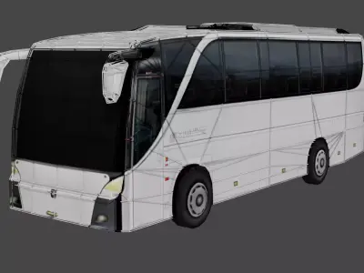 Luxury Low Poly Coach Bus 3D Model 01 Low-poly 3D model