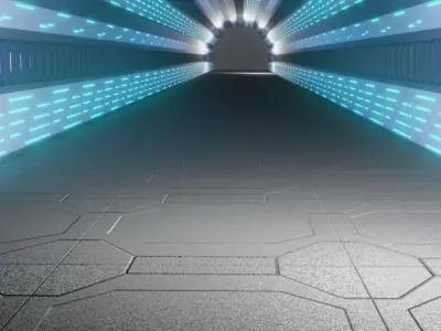 Sci-fi corridor 3D model 13