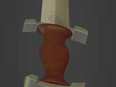 Knife PBR low poly game ready sword Low-poly 3D model