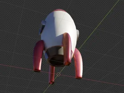 Cartoon Rocket Low-poly 3D model purchase
