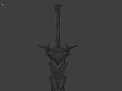 Inferno Blade - Low Poly Demonic Sword Low-poly 3D model