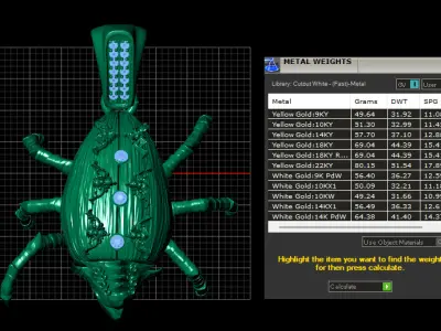 BEETLE GOLD INSECT PENDANT 3D PRINTABLE MODLE 3D print model