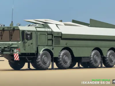 Iskander SS-26 - Military Vehicle Low-poly 3D model