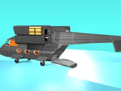 Fictional Aircraft Low-poly 3D model
