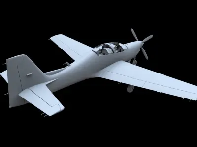 Short Tucano T1 Free low-poly 3D model