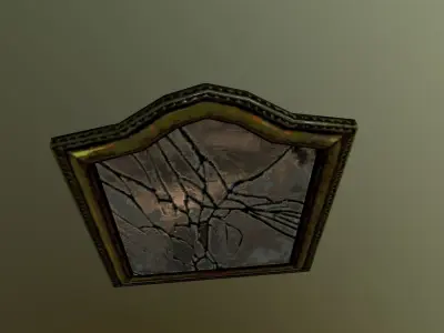 Broken mirror Low-poly 3D model