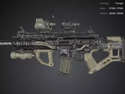 Futuristic Gun 3D model shop