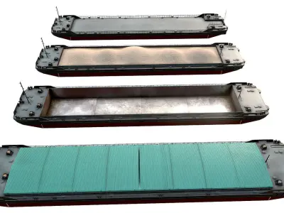 Barges   collection  01 Low-poly 3D model