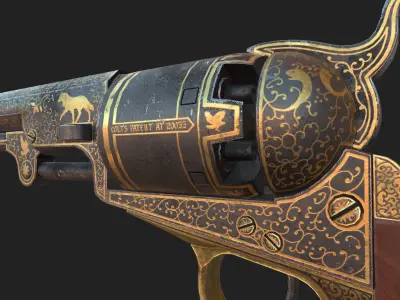 Colt 1860 Low-poly 3D model