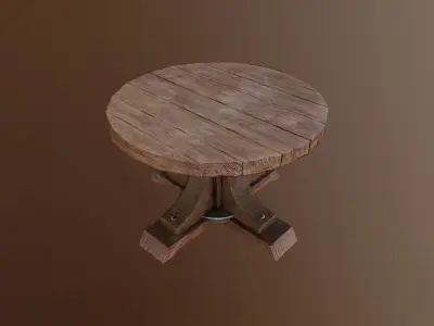 Round Table Low-poly 3D model get