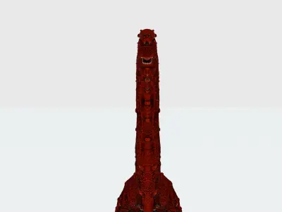 Red Brachiosaurus 3D model