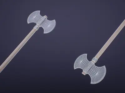 Stylized Battle Axe Low-poly 3D model buy