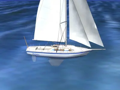 30 Foot Sailboat V15 3D model