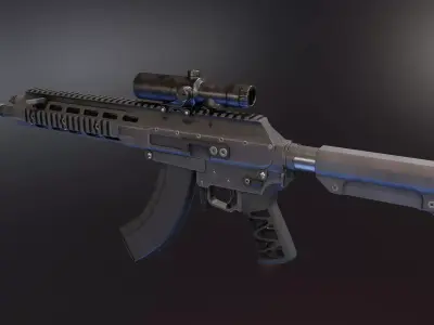Arak21 MK47 Rifle Low-poly 3D model