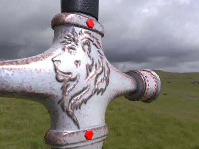 Lionheart scale sword Free low-poly 3D model