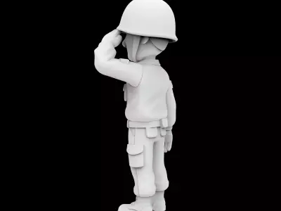 Soldier Cartoon Character 3D Print Model 3D print model