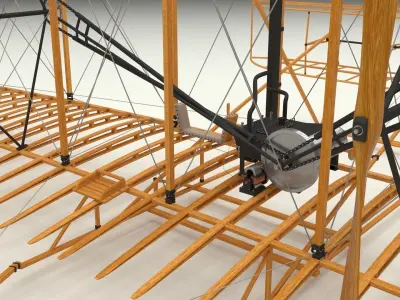 Rigged Wright Flyer 3D model