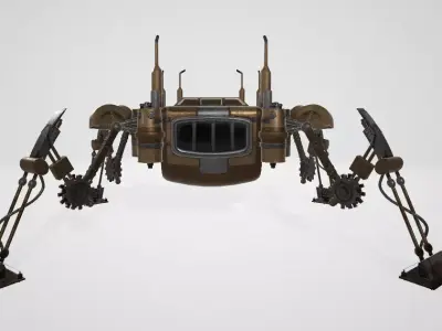 Steampunk land walker 3D model