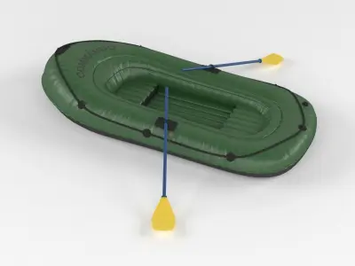 Inflatable fishing boat 3D model by javidan