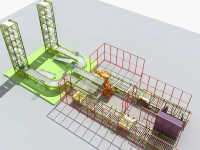 Industrial Equipment 13 - Packaging Production Line 3D model