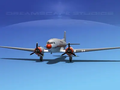 Douglas DC-3 American Airlines 3D model