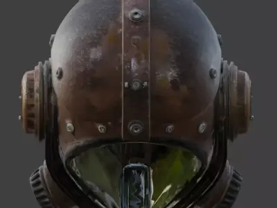 Steampunk Heavy Tactical Helmet 3D Model Low-poly 3D model purchase