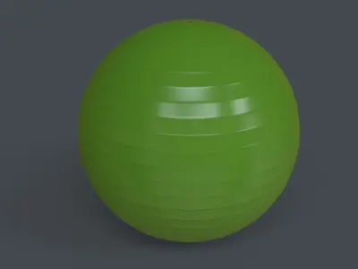 PBR Yoga Ball - Green Low-poly 3D model