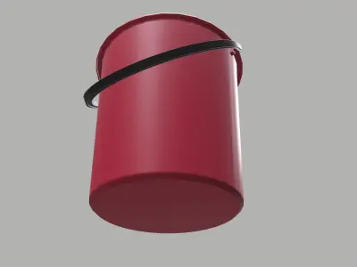 Plastic Bucket Free low-poly 3D model