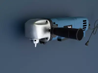 4Amp 38 in Reversible Angle Drill Low-poly 3D model