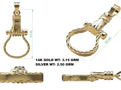 Figa hand pendant 3D print model