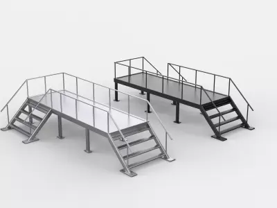 Industrial Staircases 02 3D model