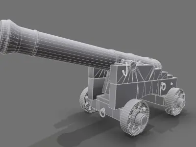 Cannon 18 pound Low-poly 3D model
