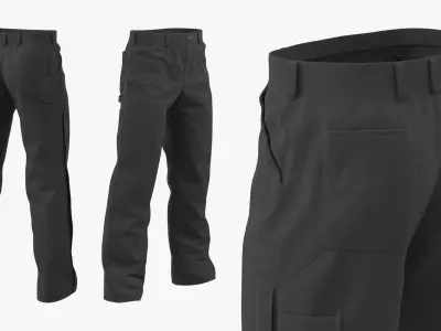 Winter Workwear Pants Black 3D model