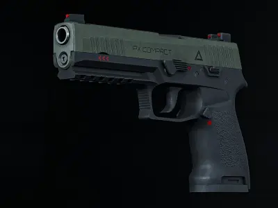 Game-ready Stylized Pistol Low-poly 3D model