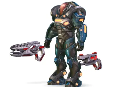 Cartoon Sci-Fi Cyborg Drone Trooper Soldier Low-poly 3D model purchase