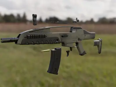 FPS XM8 Assault Rifle Low-poly 3D model