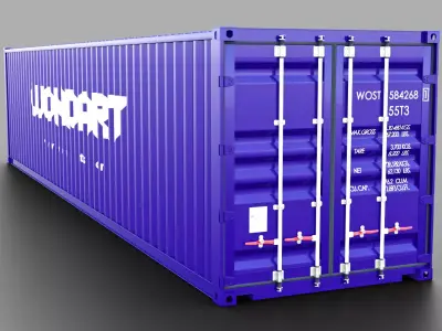 40 feet long cargo container box Low-poly 3D model