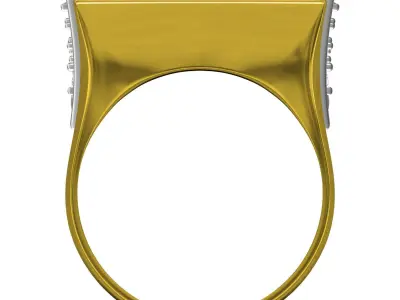 Antique Aquamarine Emerald and Ruby Princess Stone Cocktail Ring 3D print model